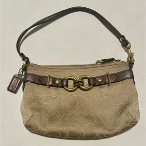 COACH Signature Brown Wristlet